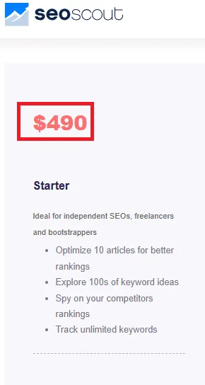 Seoscout Starter Plan